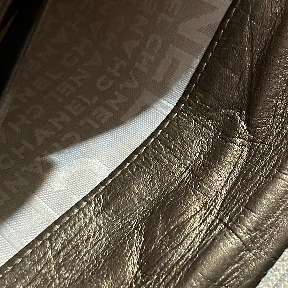 Chanel vintage cambon goldish bronze Quilted Metallic Wallet